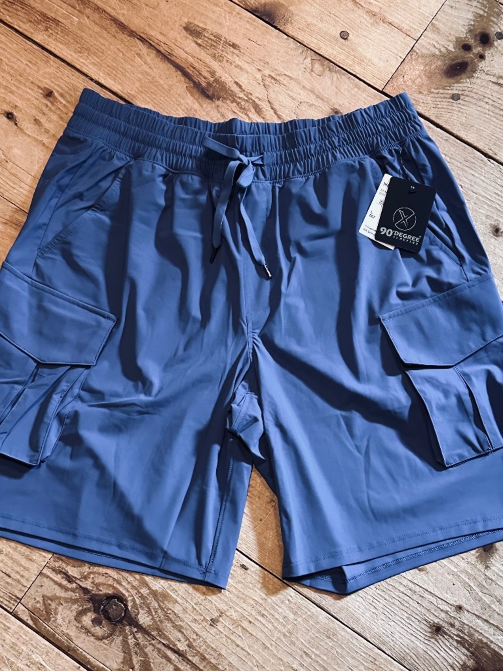 90 DEGREE BY REFLEX Warp Horizon 9" Cargo Shorts in Gray Blue Men's L